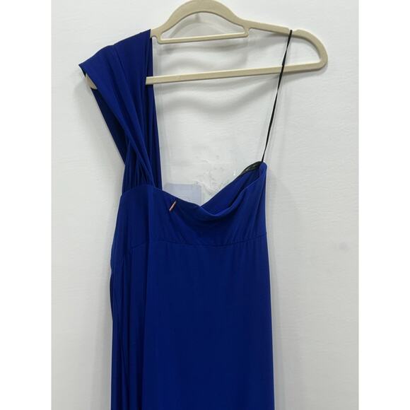 NWT Misa Los Angeles Womens Knotted Twist Evening Dress One Shoulder Blue Size L - Picture 7 of 12